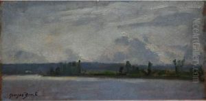 Bord De Seine Sous L'orage by Georges Binet