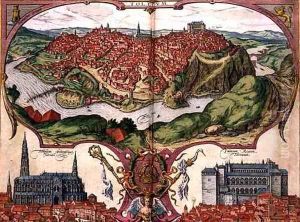 Map of Toledo from Civitates Orbis Terrarum by Joris Hoefnagel
