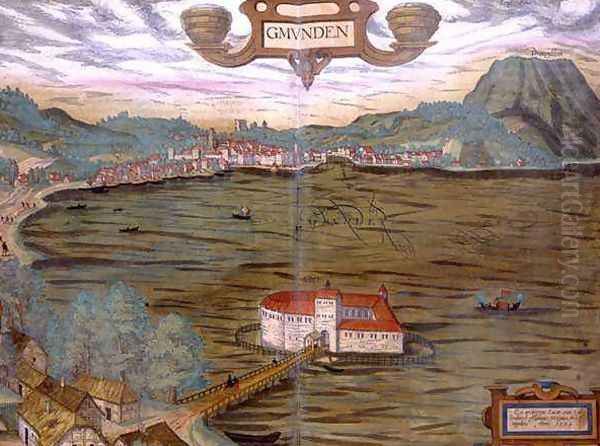 Map of Gmunden from Civitates Orbis Terrarum - view 1