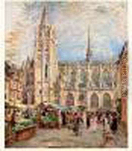 Caudebec, La Place Du Marche - view 1