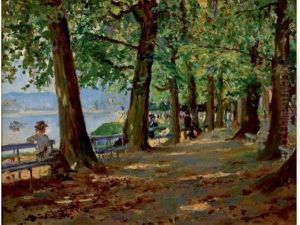 Promenade En Bord De Seine by Georges Binet