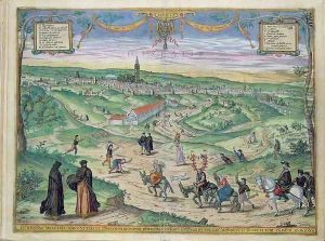 Town Plan of Seville from Civitates Orbis Terrarum 2 by Joris Hoefnagel