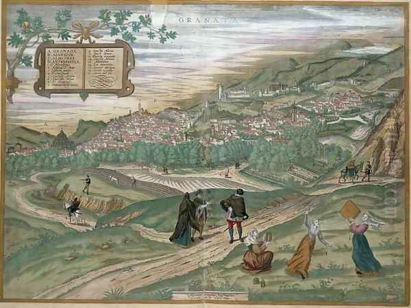Map of Granada from Civitates Orbis Terrarum Volume I number 4 - view 1