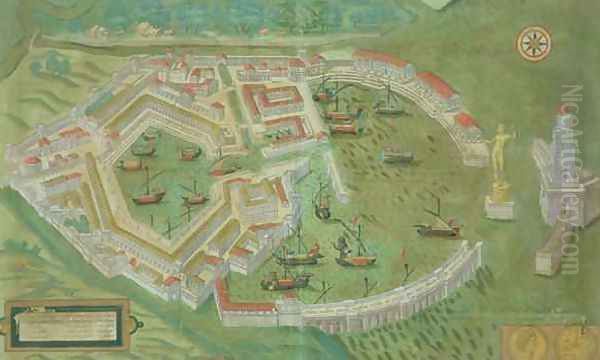 Map of Ostia from Civitates Orbis Terrarum - view 1