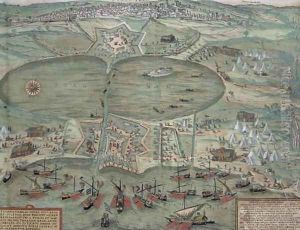 Map of Tunis from Civitates Orbis Terrarum