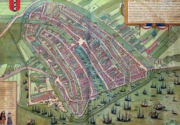 Map of Amsterdam from Civitates Orbis Terrarum - view 1