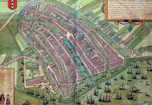Map of Amsterdam from Civitates Orbis Terrarum by Joris Hoefnagel