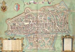 Map of Augsburg from Civitates Orbis Terrarum by Joris Hoefnagel