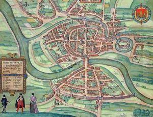 Map of Bristol from Civitates Orbis Terrarum 2 by Joris Hoefnagel