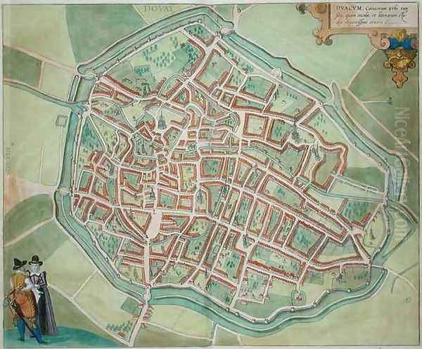 Plan of Dovay from Civitates Orbis Terrarum - view 1