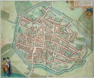 Plan of Dovay from Civitates Orbis Terrarum by Joris Hoefnagel