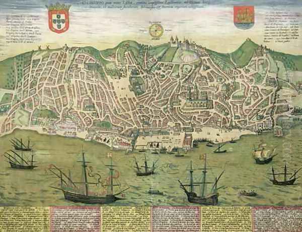Map of Lisbon from Civitates Orbis Terrarum - view 1
