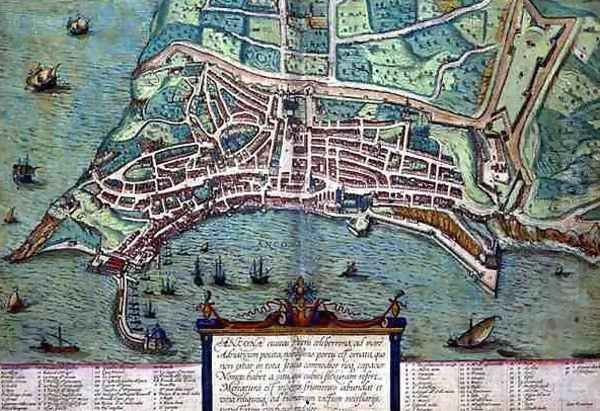 Map of Ancona from Civitates Orbis Terrarum - view 1