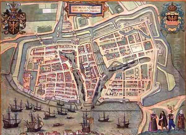 Map of Embden from Civitates Orbis Terrarum - view 1