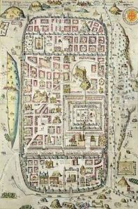 Map of Jerusalem and the surrounding area from Civitates Orbis Terrarum 2