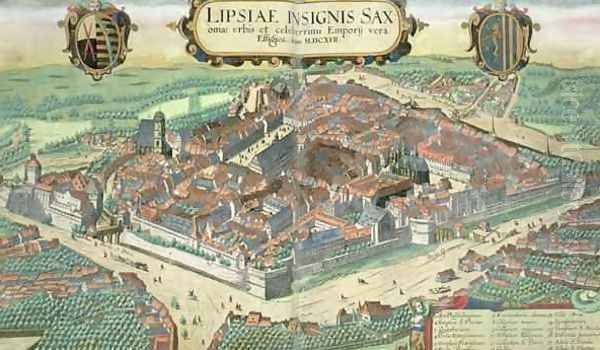 Map of Leipzig from Civitates Orbis Terrarum - view 1