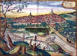 Map of Marienburg from Civitates Orbis Terrarum by Joris Hoefnagel