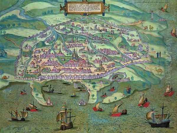 Map of Alexandria from Civitates Orbis Terrarum - view 1
