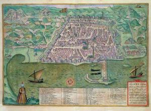 Map of Algiers from Civitates Orbis Terrarum