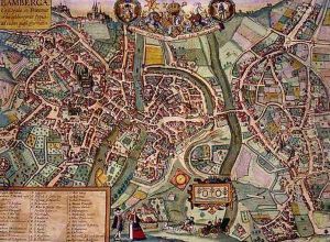 Map of Bamberg from Civitates Orbis Terrarum