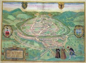 Map of Besancon from Civitates Orbis Terrarum