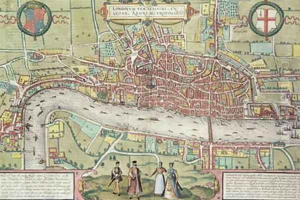 Map of London from Civitates Orbis Terrarum 2 - view 1