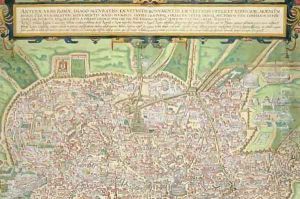 Map of Rome from Civitates Orbis Terrarum 4 by Joris Hoefnagel