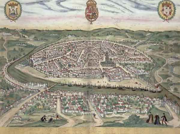 Map of Seville from Civitates Orbis Terrarum - view 1