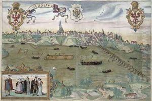 Map of Warsaw from Civitates Orbis Terrarum 2 by Joris Hoefnagel