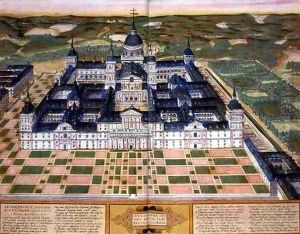 Plan of the Monastery of El Escorial from Civitates Orbis Terrarum by Joris Hoefnagel