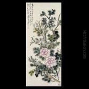 Auspiicious Spring Flowers. by Huang Binhong