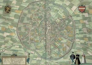 Map of Louvain from Civitates Orbis Terrarum by Joris Hoefnagel
