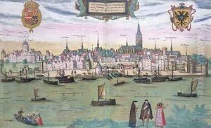 Map of Nijmegen from Civitates Orbis Terrarum