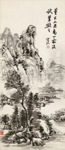 Landscape In The Style Of Dong Yuan And Juran by Huang Binhong