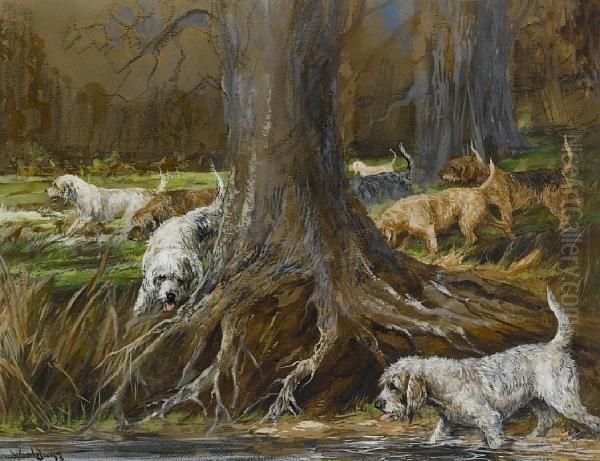 Otterhounds Picking Up A Scent - view 1