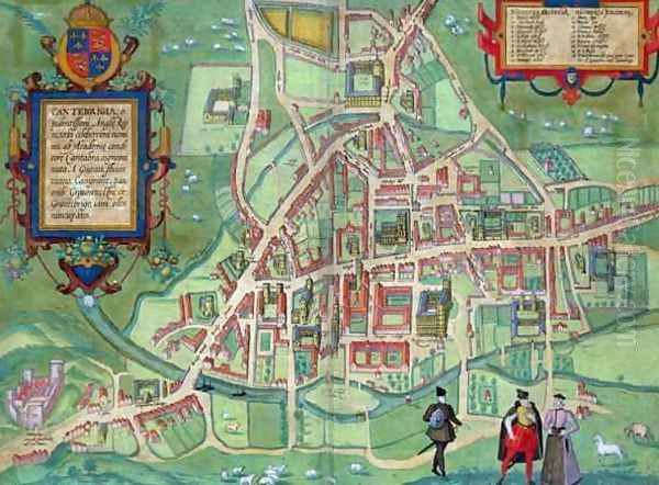 Map of Cambridge from Civitates Orbis Terrarum - view 1