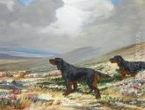 Gordon Setters In A Highland Landscape