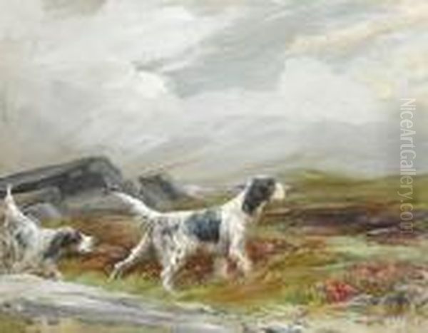 English Setters On The Moors - view 1