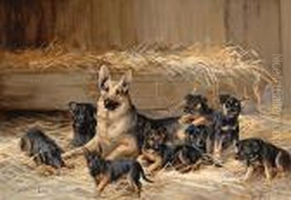 Ch. Giralda's Lola With Litter In Kennel,german Shepherds - view 1