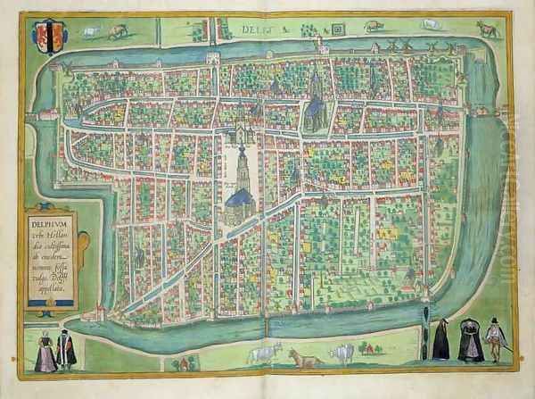 Map of Delft from Civitates Orbis Terrarum - view 1