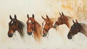 "season 1922-1923" Portrait Of 
Five Horses, "sovereign", "juliet", "redstart", "gracedieu", And 
"columbine"