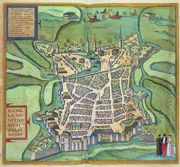 Map of La Rochelle from Civitates Orbis Terrarum - view 1