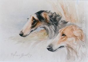 Two Borzois Two Borzois