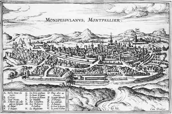 Map of Montpellier from Civitates Orbis Terrarum - view 1