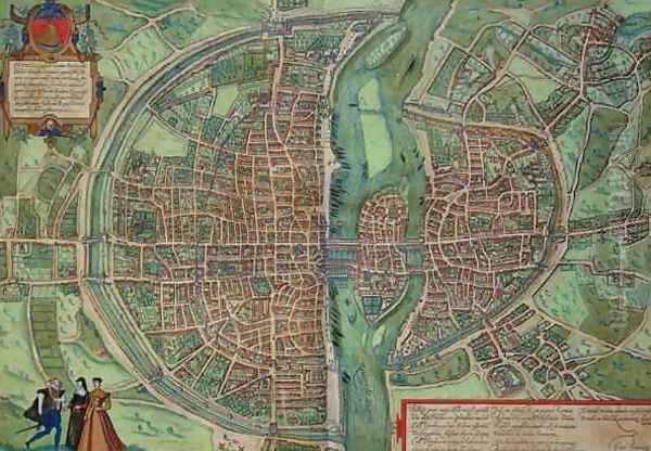 Map of Paris from Civitates Orbis Terrarum - view 1