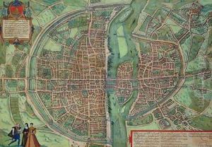 Map of Paris from Civitates Orbis Terrarum by Joris Hoefnagel