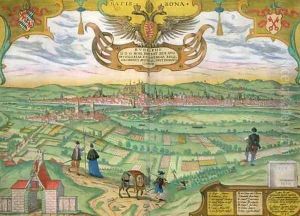 Map of Regensburg from Civitates Orbis Terrarum