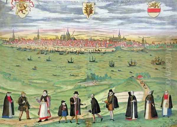 Map of Rostock from Civitates Orbis Terrarum - view 1