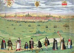 Map of Rostock from Civitates Orbis Terrarum