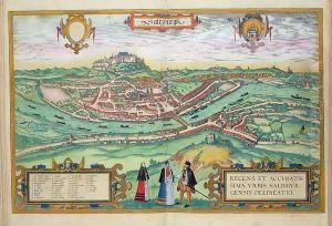 Map of Salzburg from Civitates Orbis Terrarum